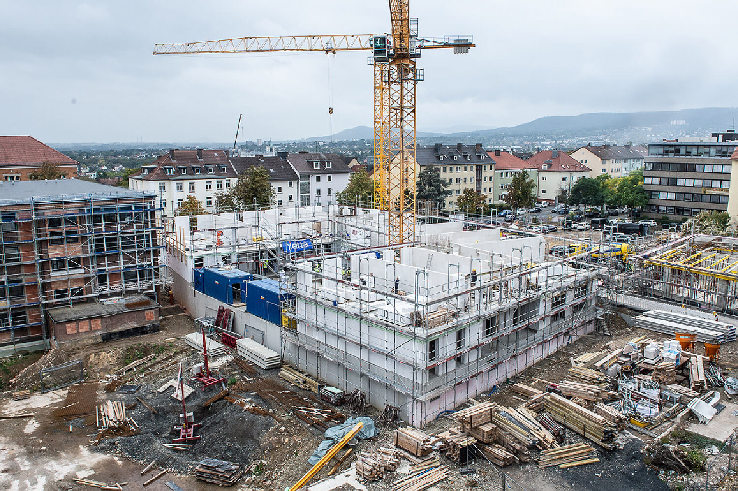 Baustelle des Vario-Wohnen Komplexes in Kassel