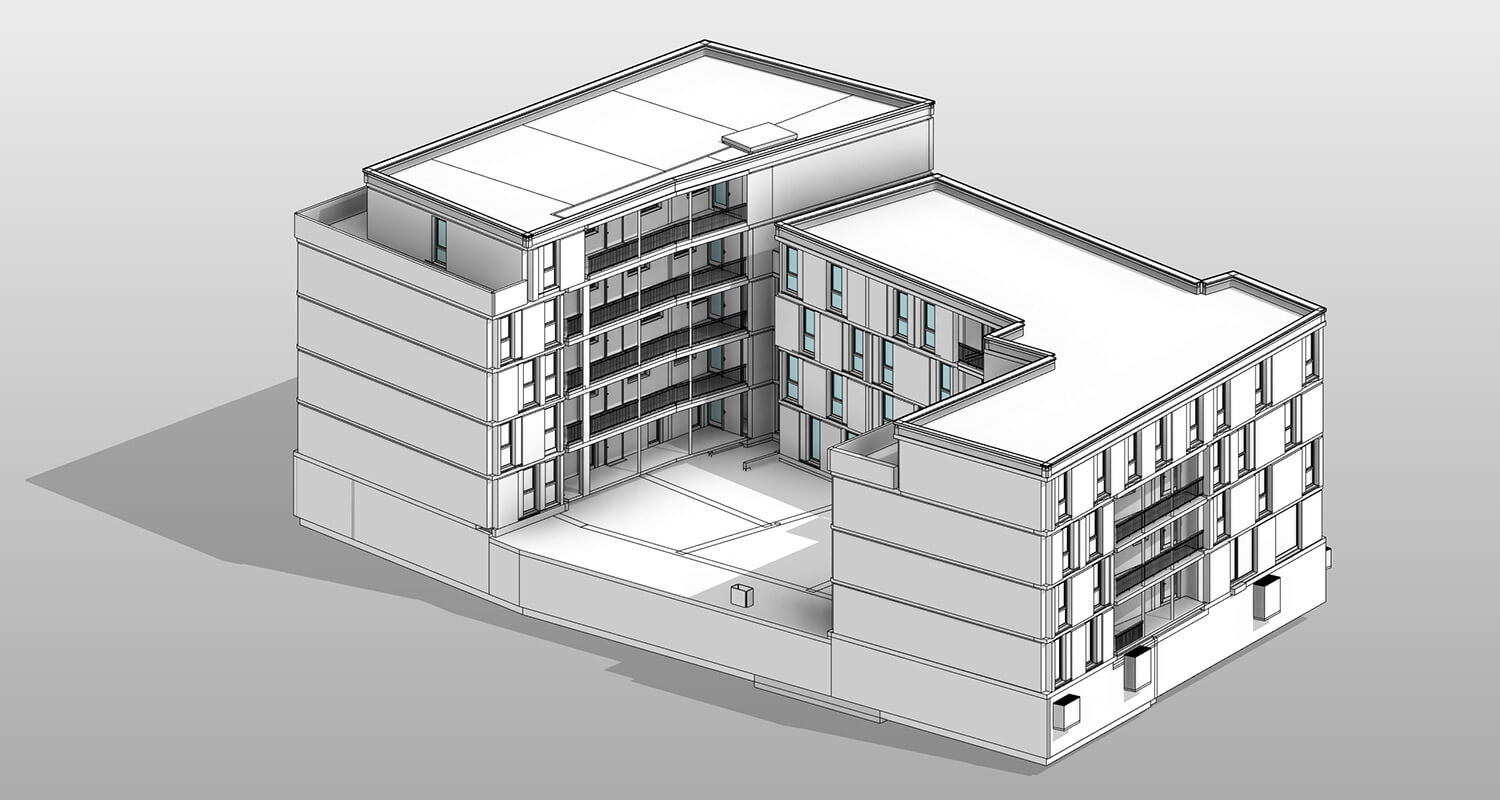 Digitales 3D-Modell des Wohnhauses in Kassel