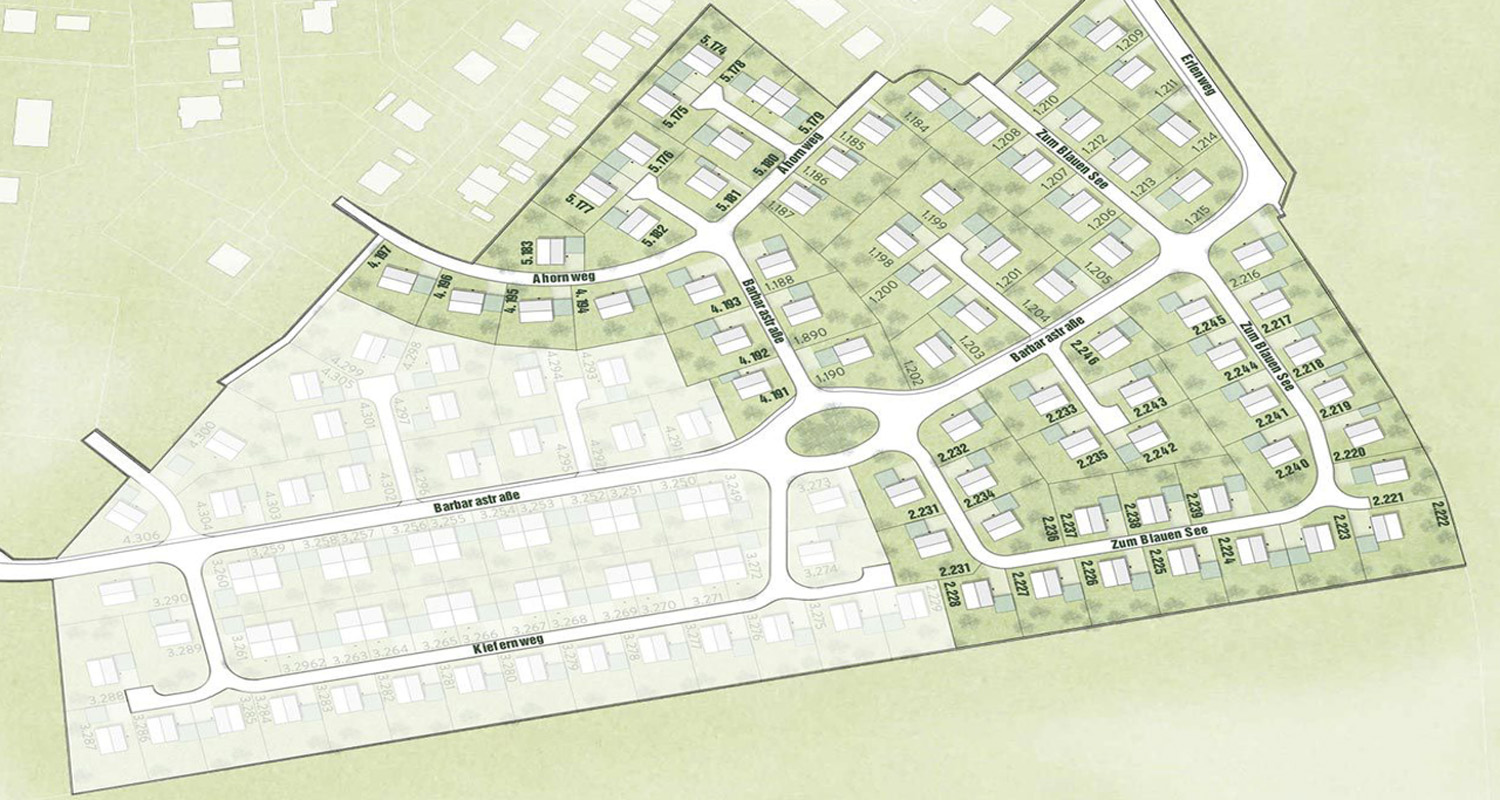 Plan des Wohnquartiers Lerchenberg in Borna 