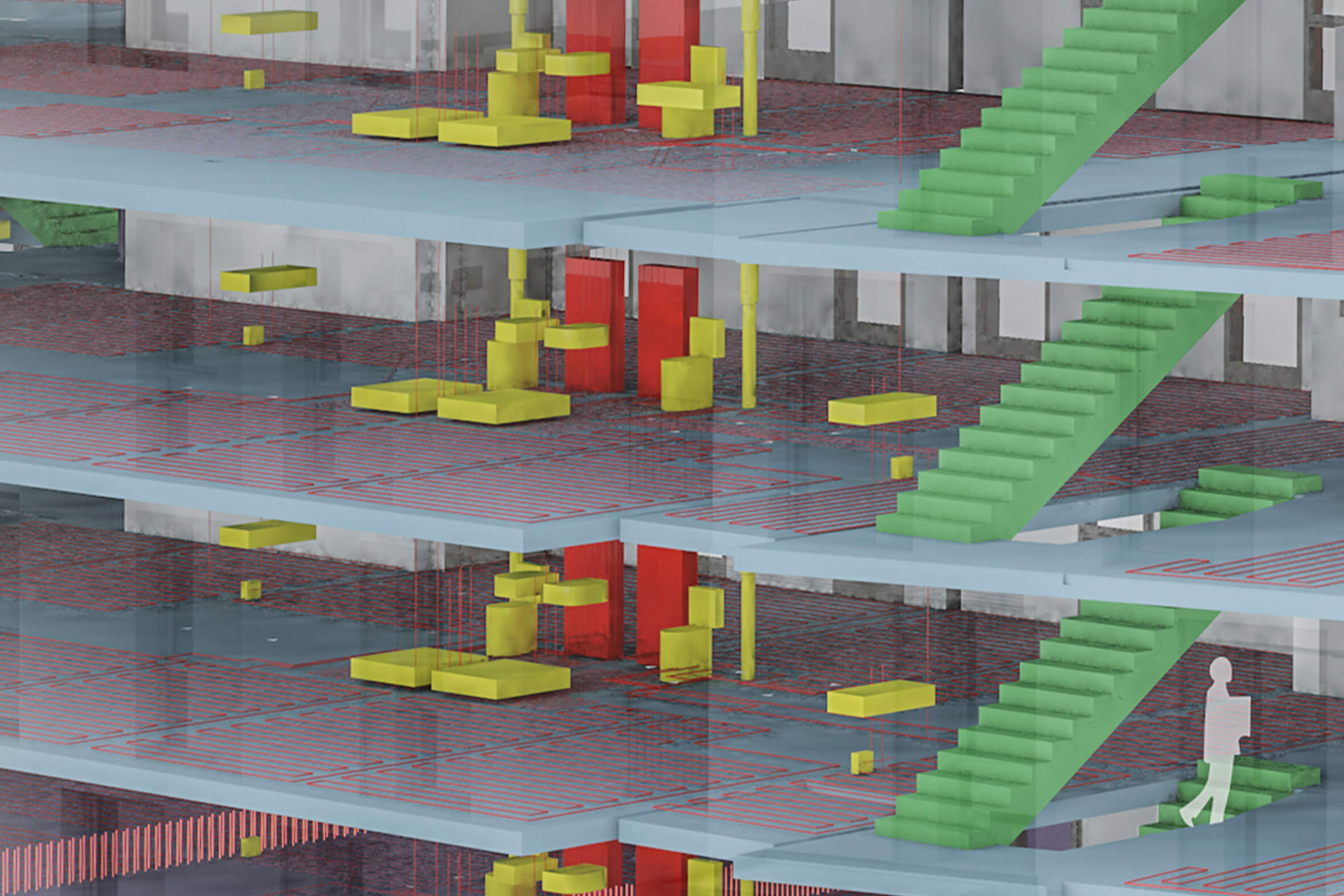 Digitales BIM-Modell eines Gebäudes