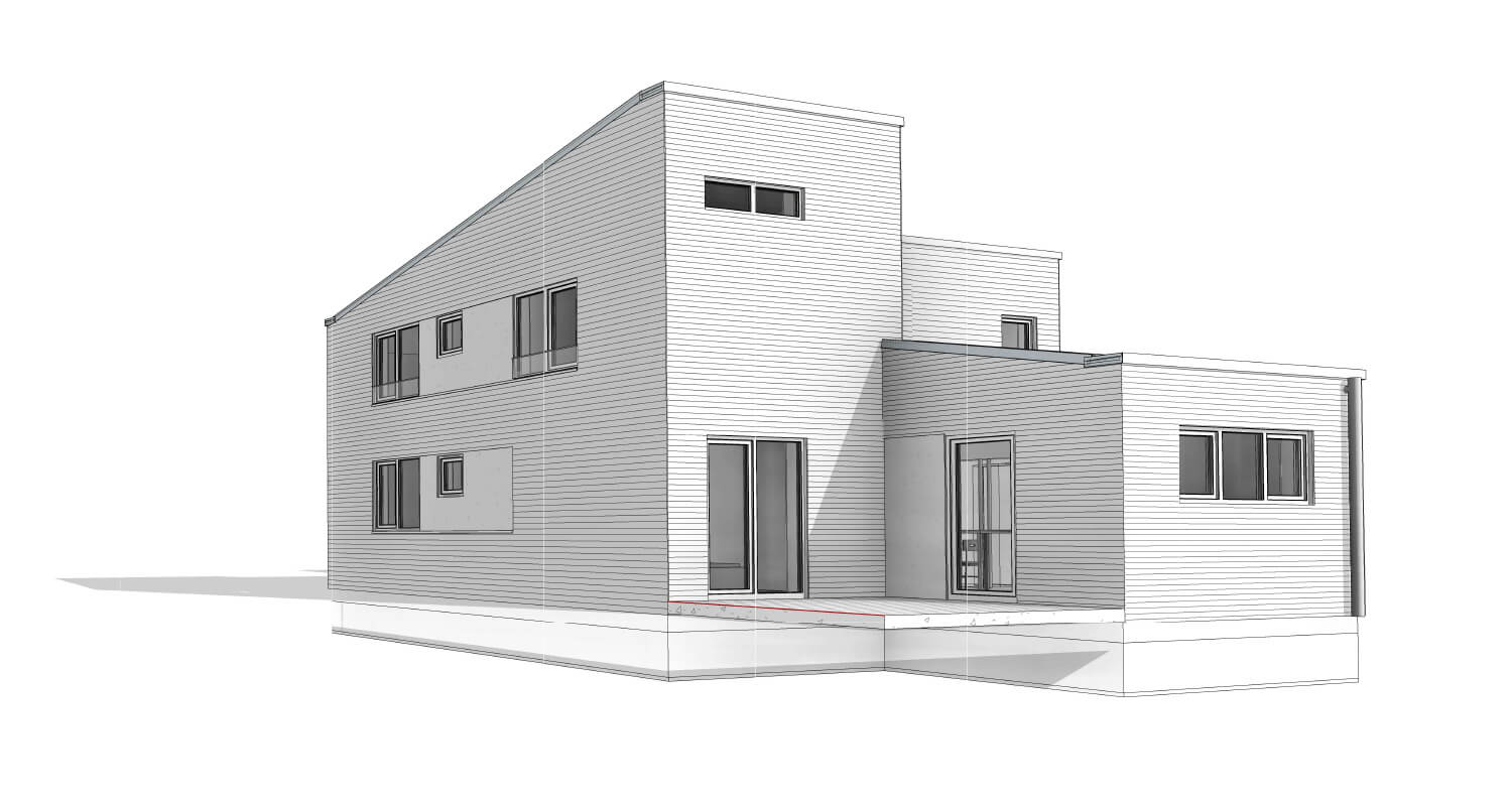 Digitales BIM-Modell eines entworfenen Hauses